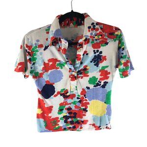 Einhorn Womens Vintage Polo Shirt Short Sleeve Colorful Size 42 US S?